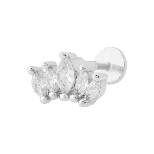 Picture of Lotus Flat Back Labret Stud - Silver