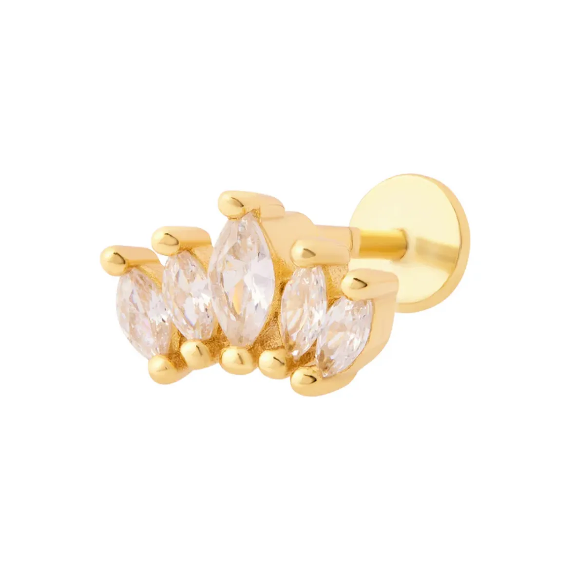 Picture of Lotus Flat Back Labret Stud - Gold