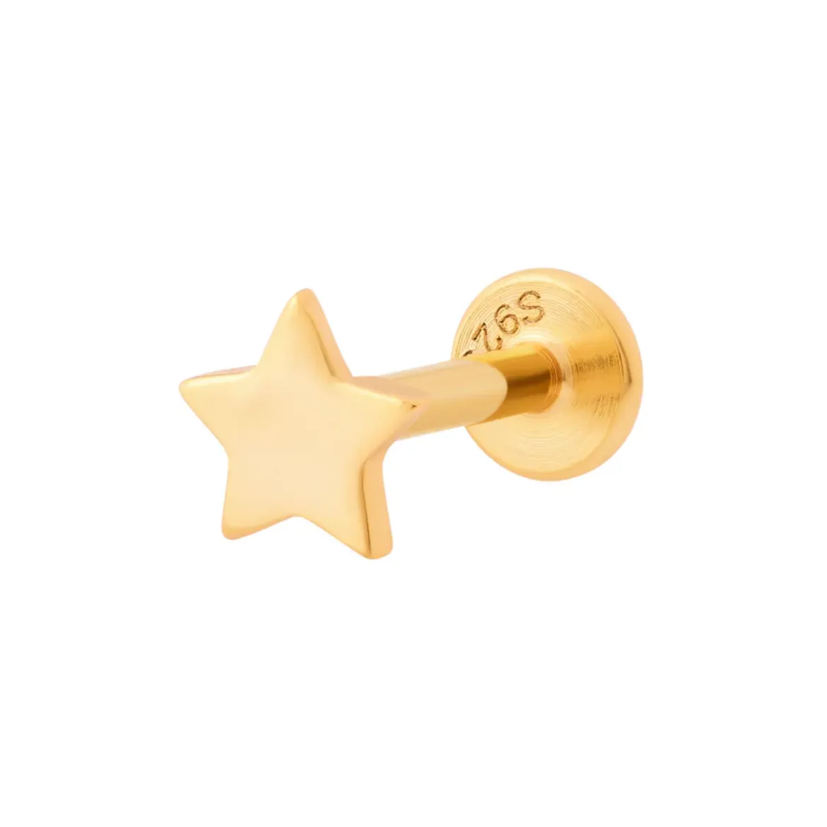 Picture of Star Flat Back Labret 6mm Stud - Gold