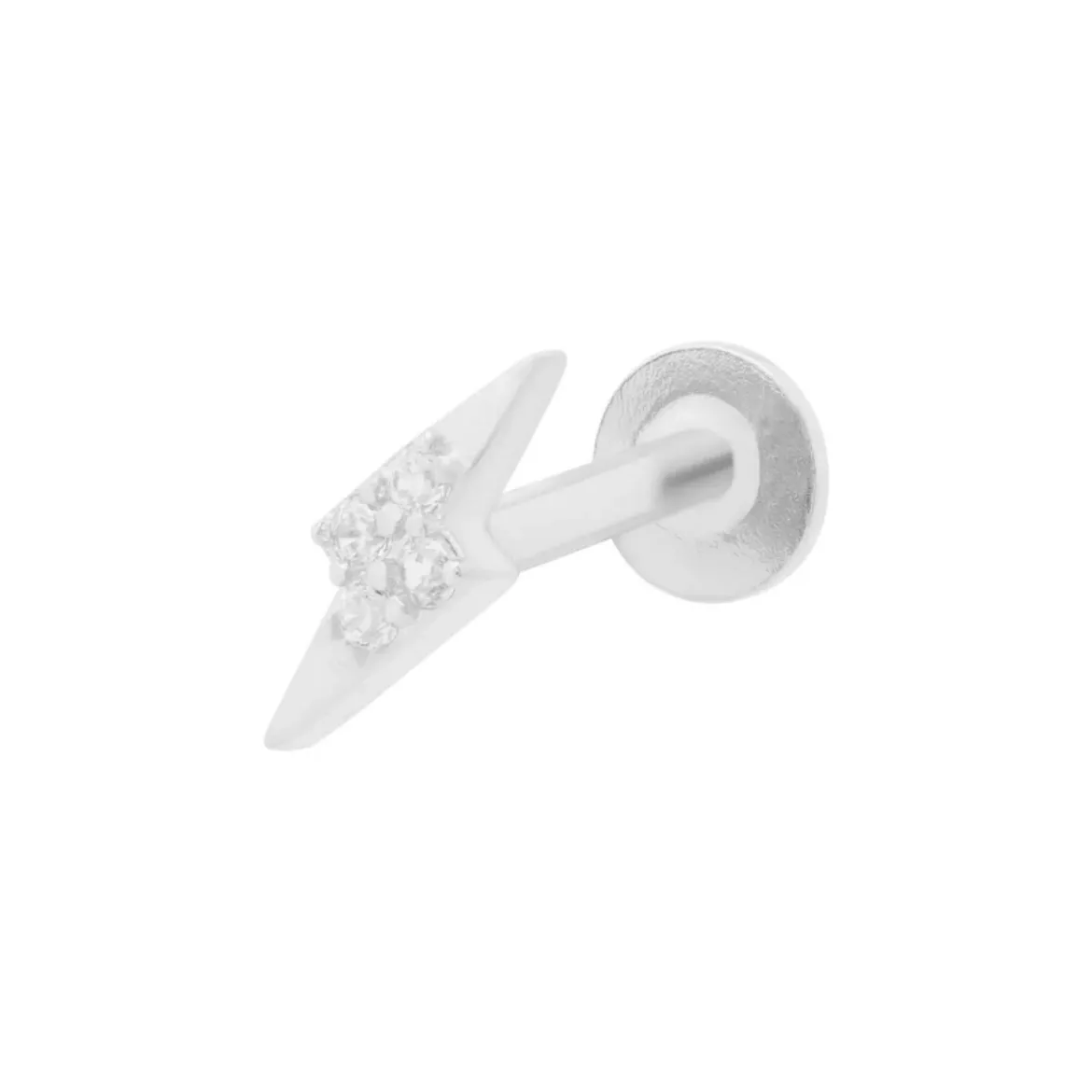 Picture of Lightning Bolt Flat Back Labret Stud - Silver