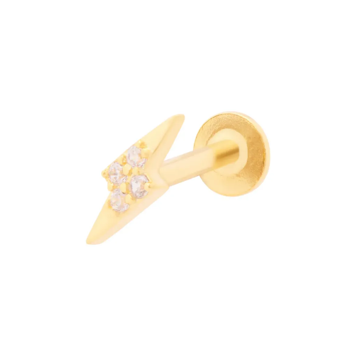 Picture of Lightning Bolt Flat Back Labret Stud - Gold