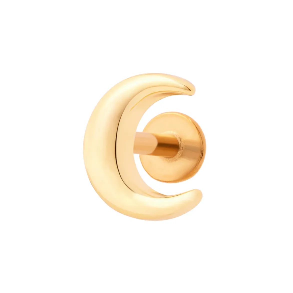 Picture of Crescent Flat Back Labret Stud - Gold