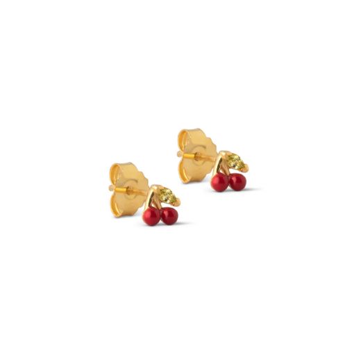 Picture of Enamel Cherry Stud Earrings
