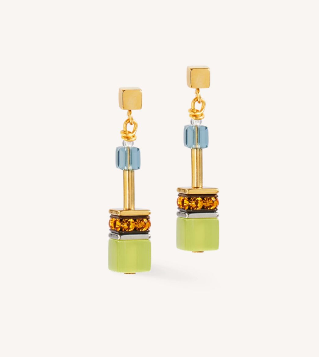 Picture of GeoCUBE® Iconic earrings Forest bicolour