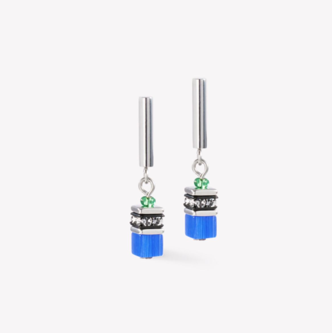 Picture of GeoCUBE® Lite Mini Earrings Rainbow silver
