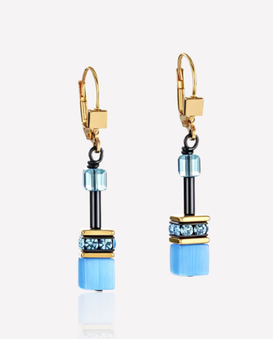 Picture of GeoCUBE® Earrings multicolour rainbow gold