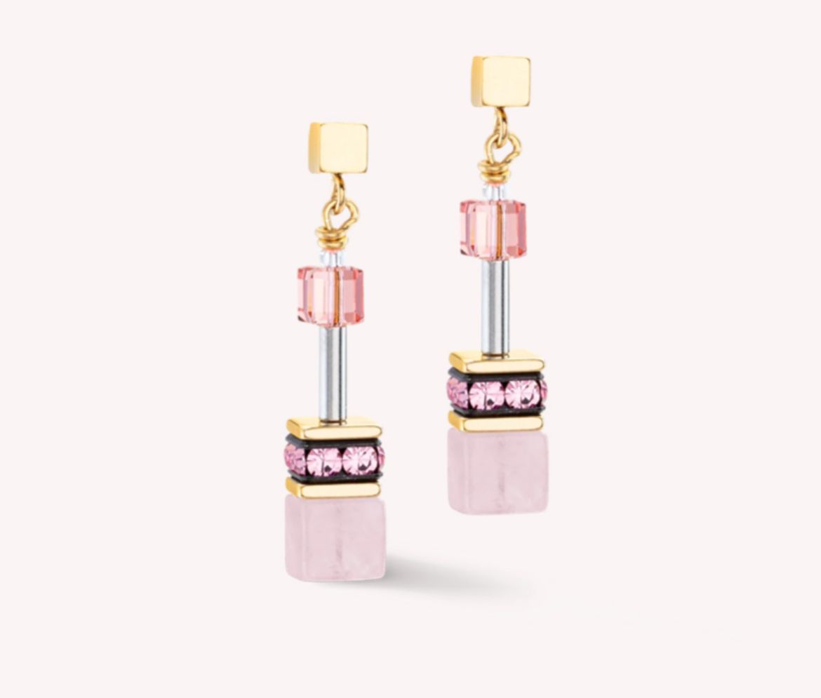 Picture of GeoCUBE® Iconic Precious earrings rose-orange