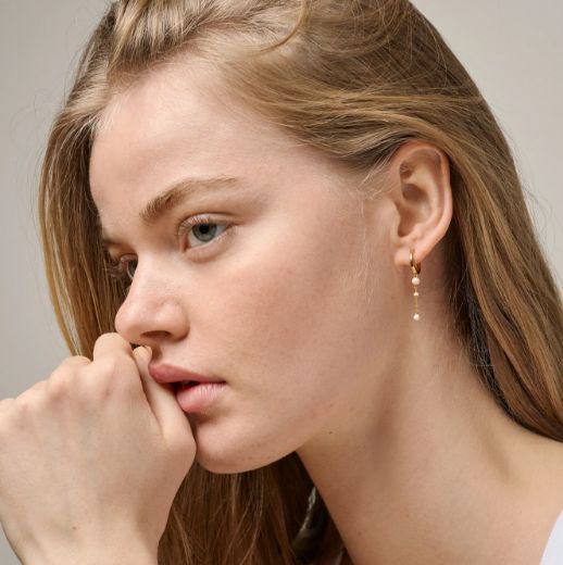 Picture of White Enamel Bold Lola Earrings
