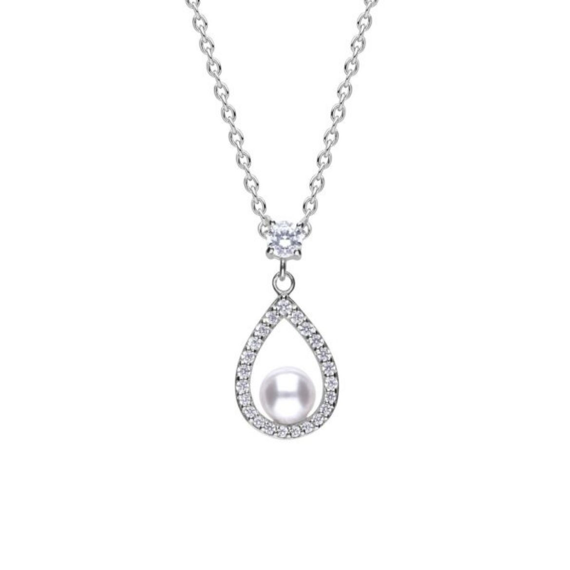 Picture of Open Halo Teardrop Pendant with Shell Pearl