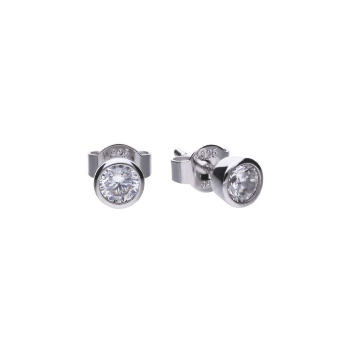 Picture of Bezel Set Cubic Zirconia Stone 0.25ct - 2ct Earrings