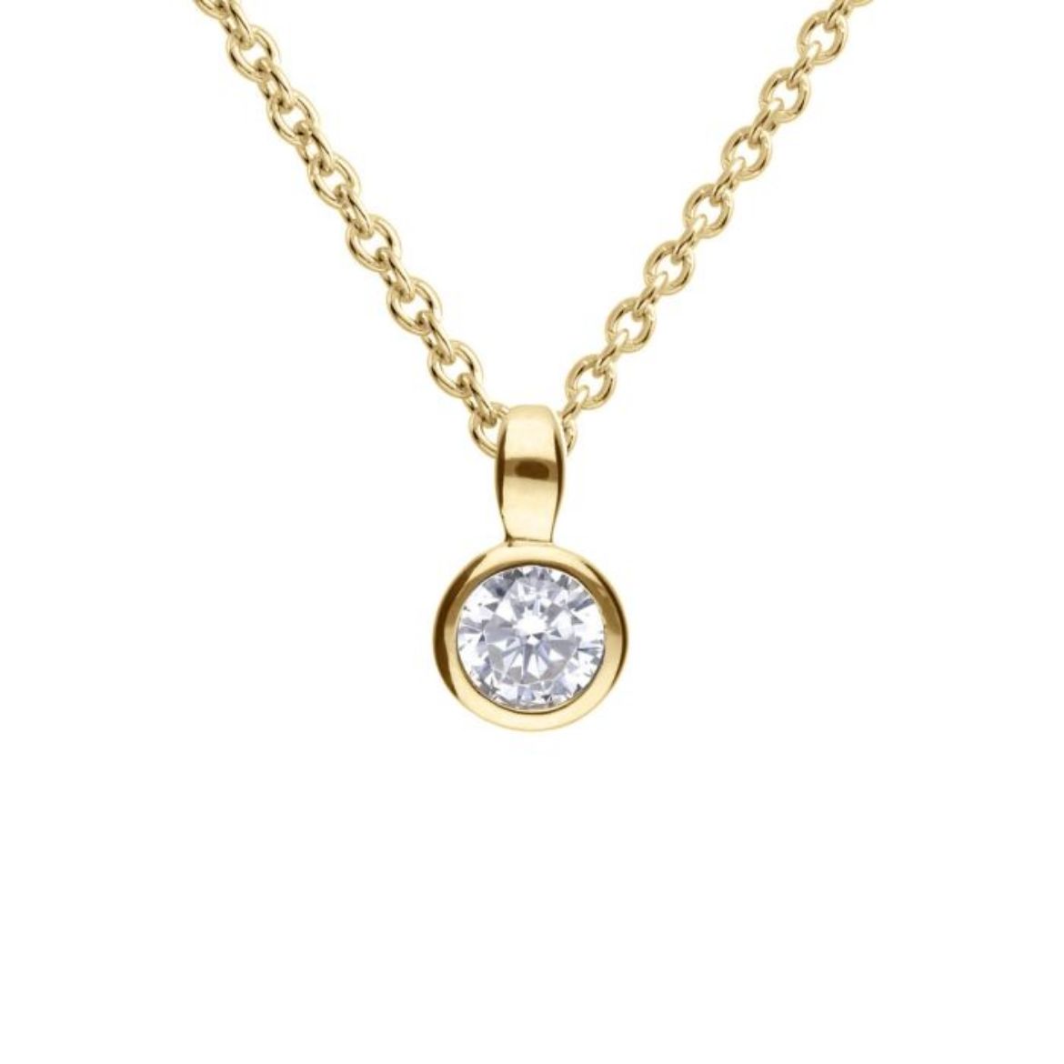 Picture of Bezel Set Cubic Zirconia 0.25ct - 2ct Pendants in Yellow