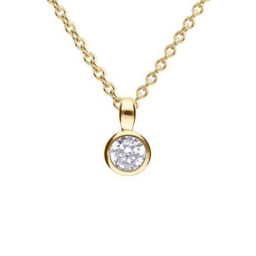 Picture of Bezel Set Cubic Zirconia 0.25ct - 2ct Pendants in Yellow