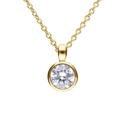 Picture of Bezel Set Cubic Zirconia 0.25ct - 2ct Pendants in Yellow