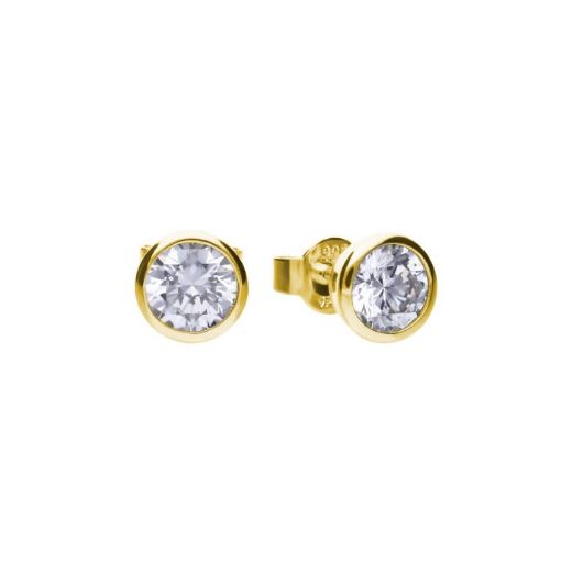 Picture of Bezel Set Cubic Zirconia 0.25ct - 2ct Ear Studs in Yellow