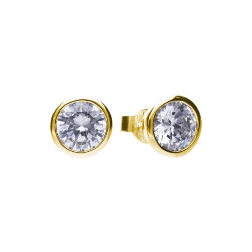 Picture of Bezel Set Cubic Zirconia 0.25ct - 2ct Ear Studs in Yellow
