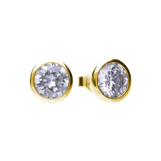 Picture of Bezel Set Cubic Zirconia 0.25ct - 2ct Ear Studs in Yellow