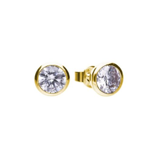 Picture of Bezel Set Cubic Zirconia 0.25ct - 2ct Ear Studs in Yellow