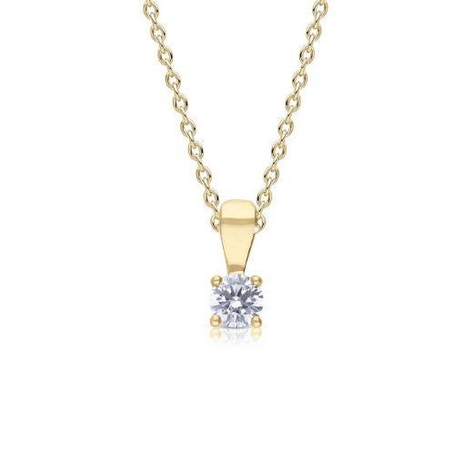 Picture of Four Claw Set Cubic Zirconia 0.25ct-2cts Pendants in Yellow 