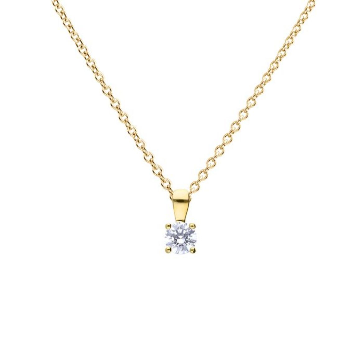Picture of Four Claw Set Cubic Zirconia 0.25ct-2cts Pendants in Yellow 