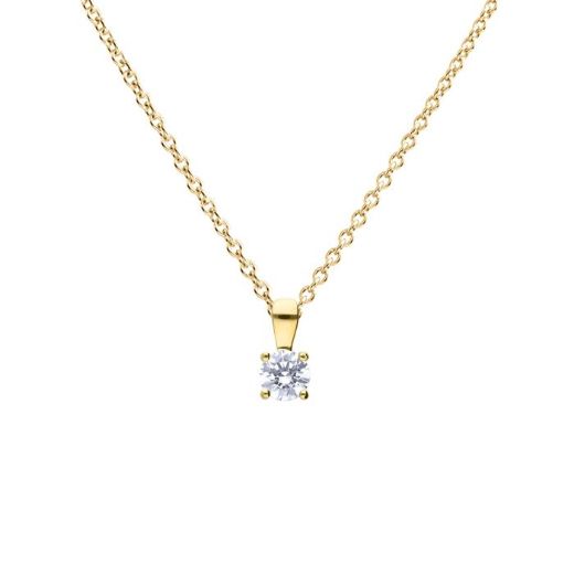 Picture of Four Claw Set Cubic Zirconia 0.25ct-2cts Pendants in Yellow 