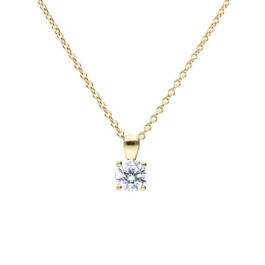 Picture of Four Claw Set Cubic Zirconia 0.25ct-2cts Pendants in Yellow 