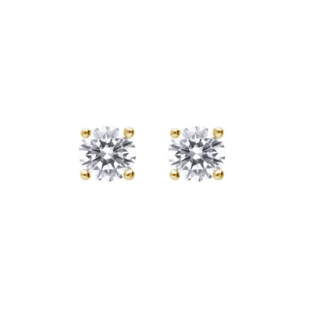 Picture of Four Claw Set Cubic Zirconia 0.25ct-2cts Ear Studs in Yellow 