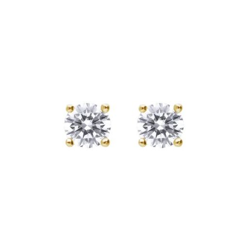Picture of Four Claw Set Cubic Zirconia 0.25ct-2cts Ear Studs in Yellow 