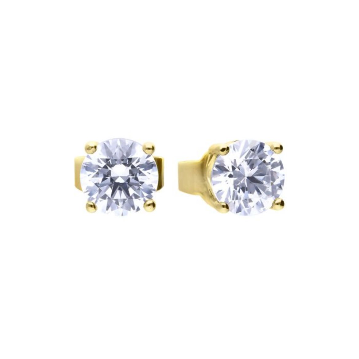 Picture of Four Claw Set Cubic Zirconia 0.25ct-2cts Ear Studs in Yellow 