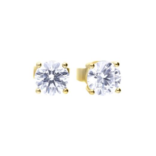 Picture of Four Claw Set Cubic Zirconia 0.25ct-2cts Ear Studs in Yellow 