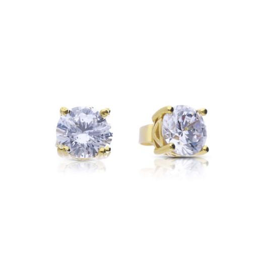 Picture of Four Claw Set Cubic Zirconia 0.25ct-2cts Ear Studs in Yellow 