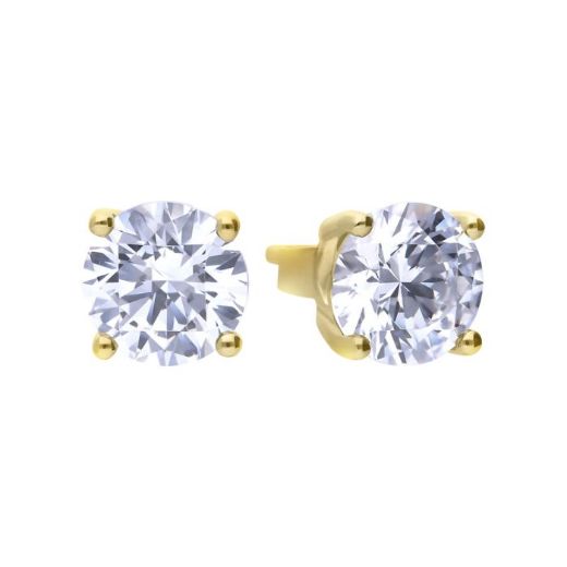 Picture of Four Claw Set Cubic Zirconia 0.25ct-2cts Ear Studs in Yellow 