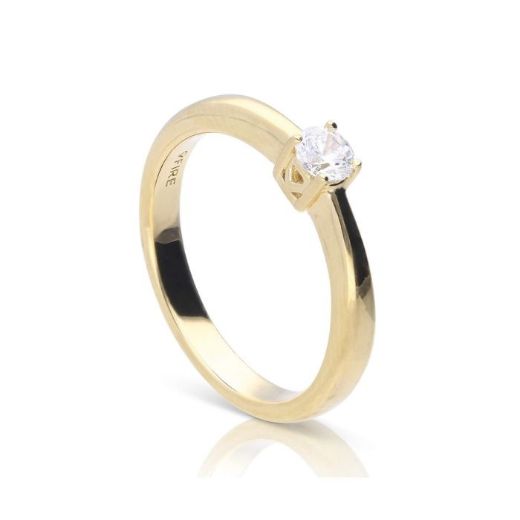 Picture of Four Claw Set Cubic Zirconia 0.25ct-2cts Rings in Yellow 