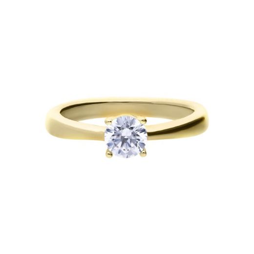 Picture of Four Claw Set Cubic Zirconia 0.25ct-2cts Rings in Yellow 
