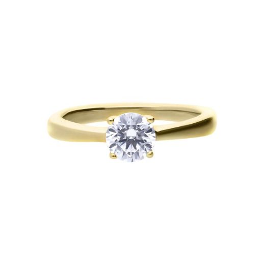 Picture of Four Claw Set Cubic Zirconia 0.25ct-2cts Rings in Yellow 