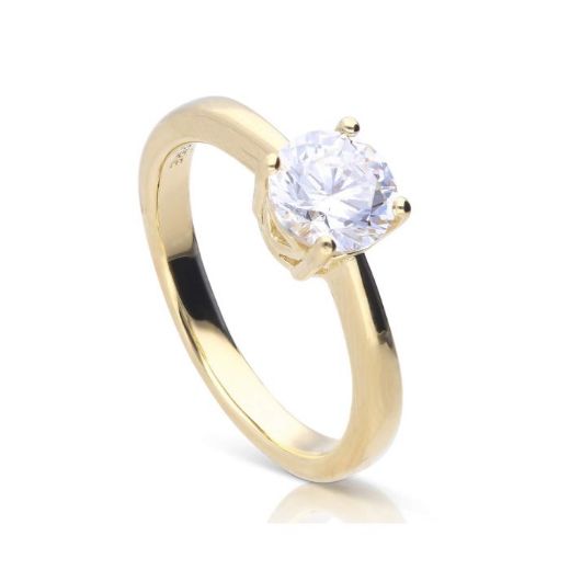 Picture of Four Claw Set Cubic Zirconia 0.25ct-2cts Rings in Yellow 