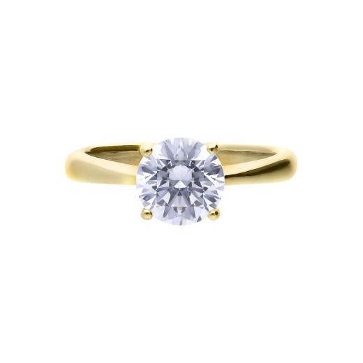 Picture of Four Claw Set Cubic Zirconia 0.25ct-2cts Rings in Yellow 