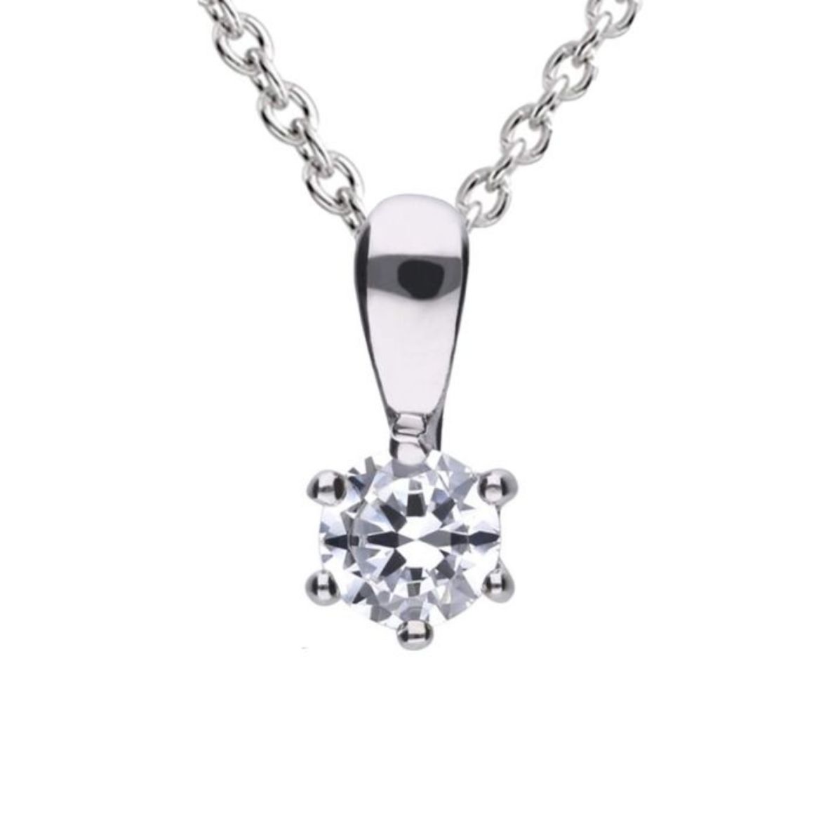 Picture of Six Claw Set Cubic Zirconia 0.25ct-2cts Pendants