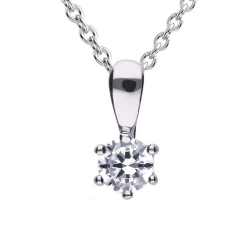 Picture of Six Claw Set Cubic Zirconia 0.25ct-2cts Pendants