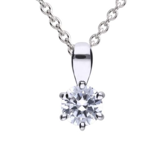 Picture of Six Claw Set Cubic Zirconia 0.25ct-2cts Pendants