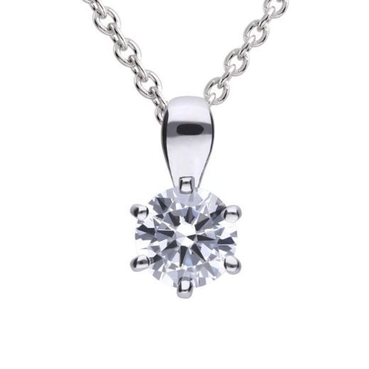 Picture of Six Claw Set Cubic Zirconia 0.25ct-2cts Pendants