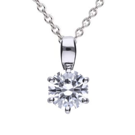 Picture of Six Claw Set Cubic Zirconia 0.25ct-2cts Pendants