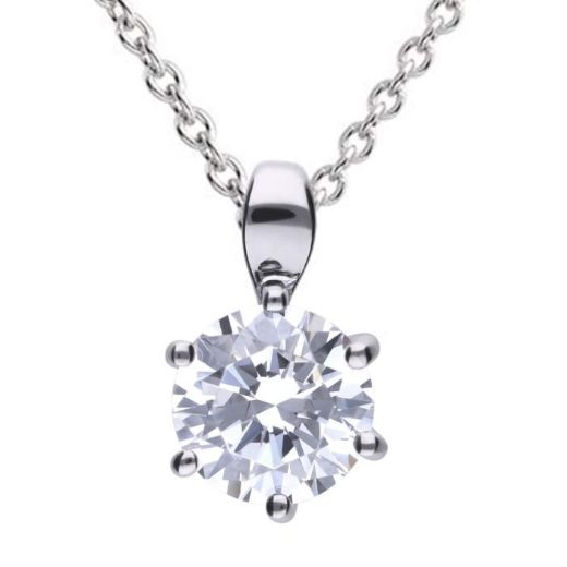 Picture of Six Claw Set Cubic Zirconia 0.25ct-2cts Pendants