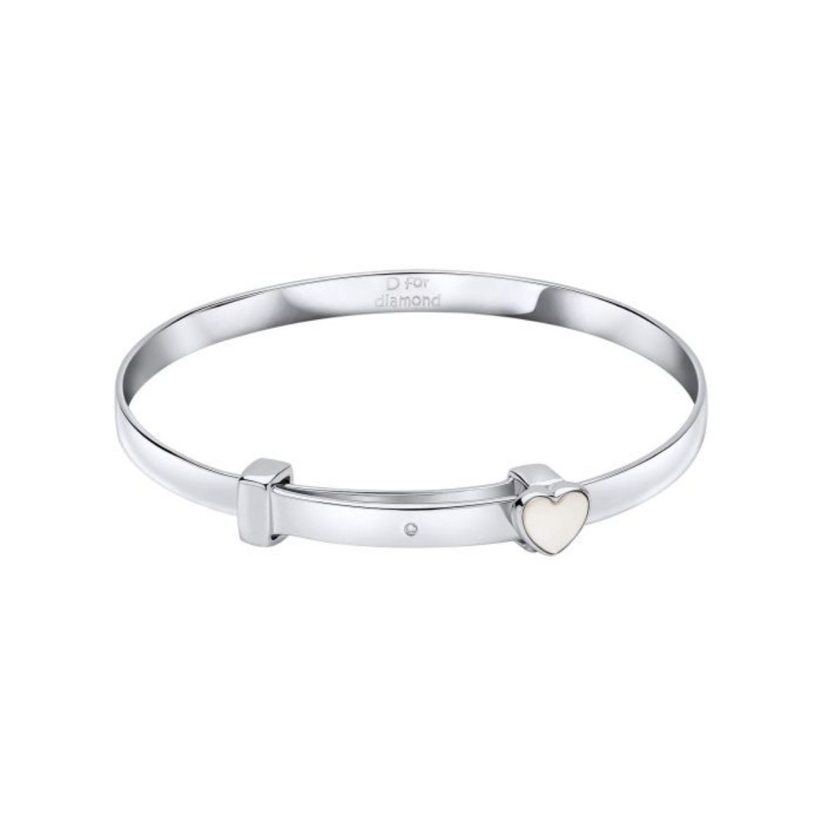 Picture of Mother of Pearl Heart Expandable Bangle with Diamond