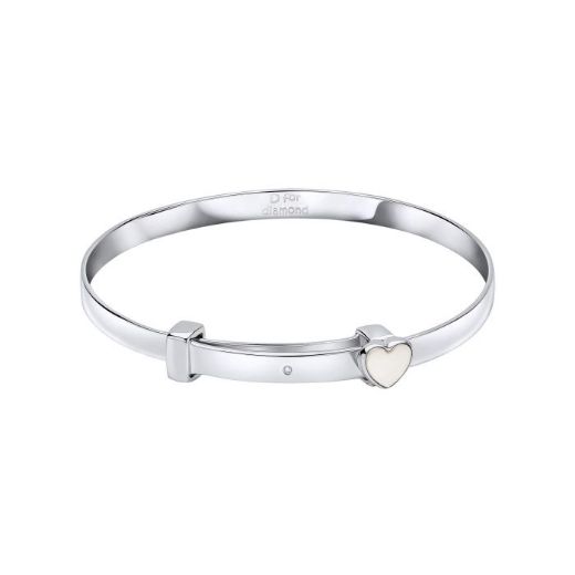 Picture of Mother of Pearl Heart Expandable Bangle with Diamond