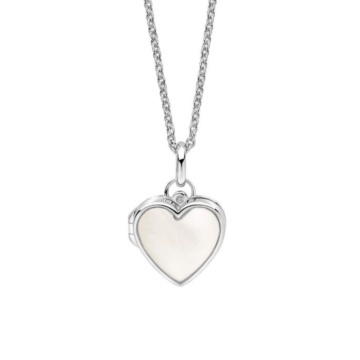 Picture of Mother of Pearl Heart Locket with Diamond