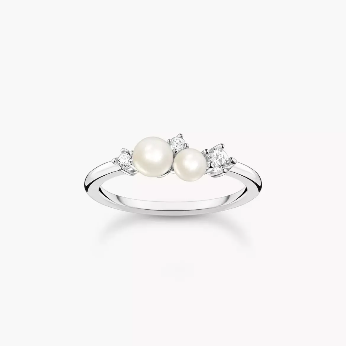 Picture of Pearl and cz silver ring 