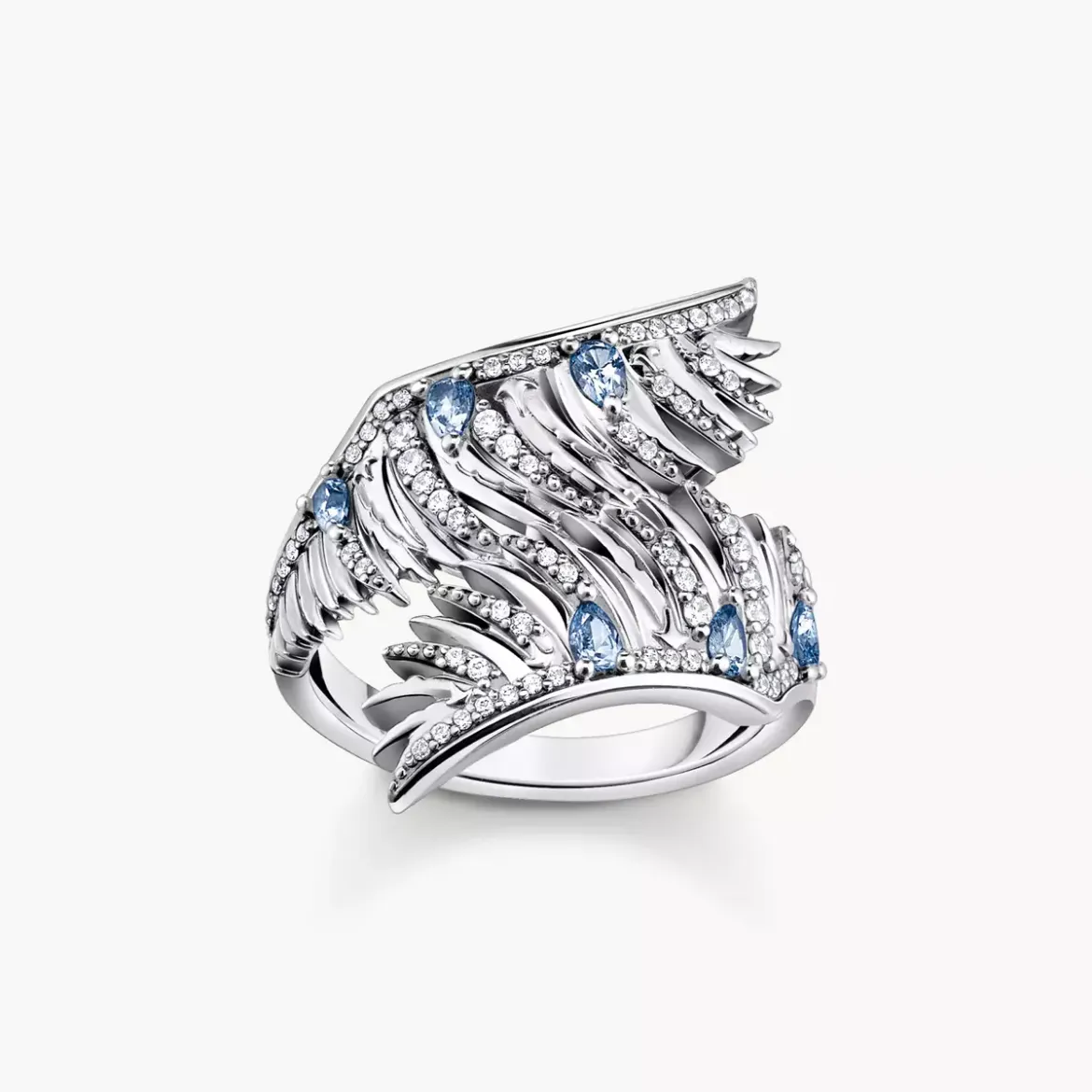 Picture of Phoenix wing blue sone silver ring