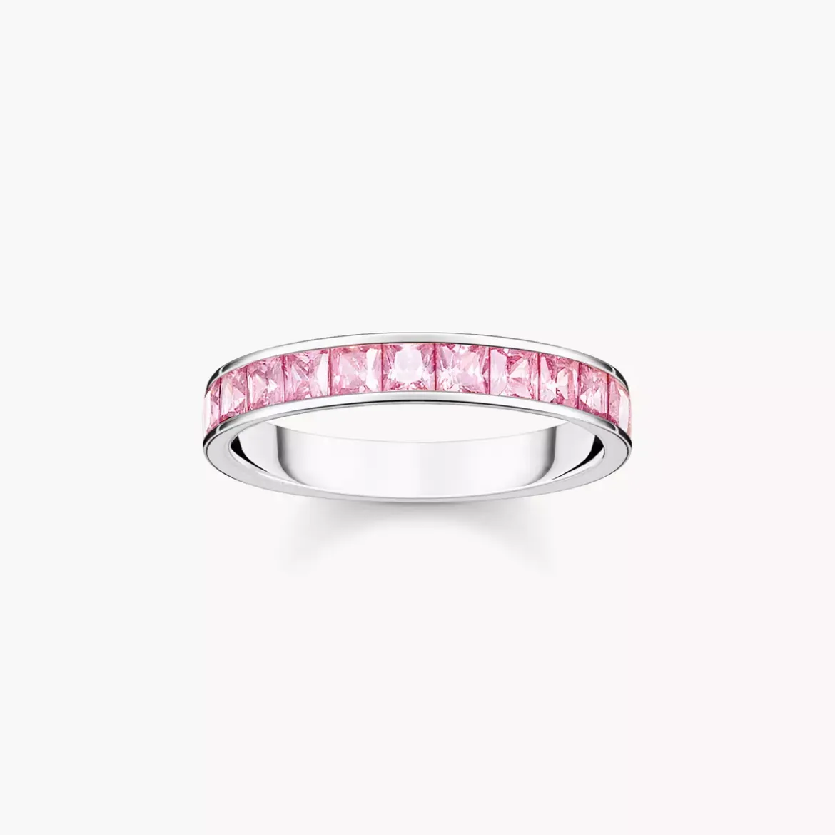 Picture of Pink channel set princess cut band ring
