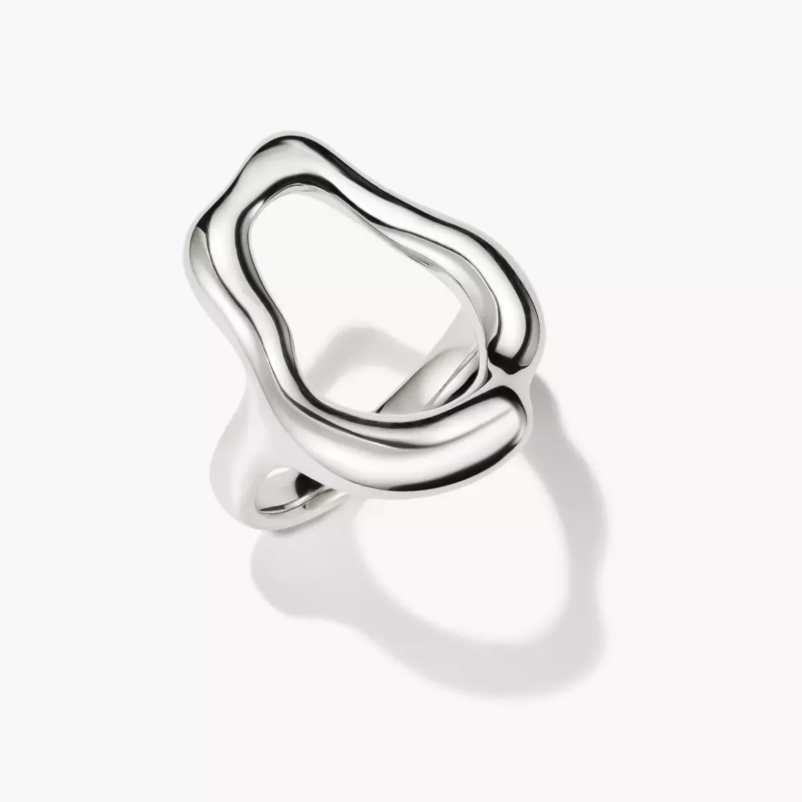 Picture of Waves open circle ring silver