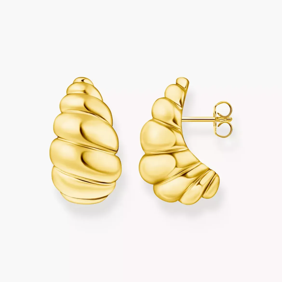 Picture of Gold plated organic shell stud earrings